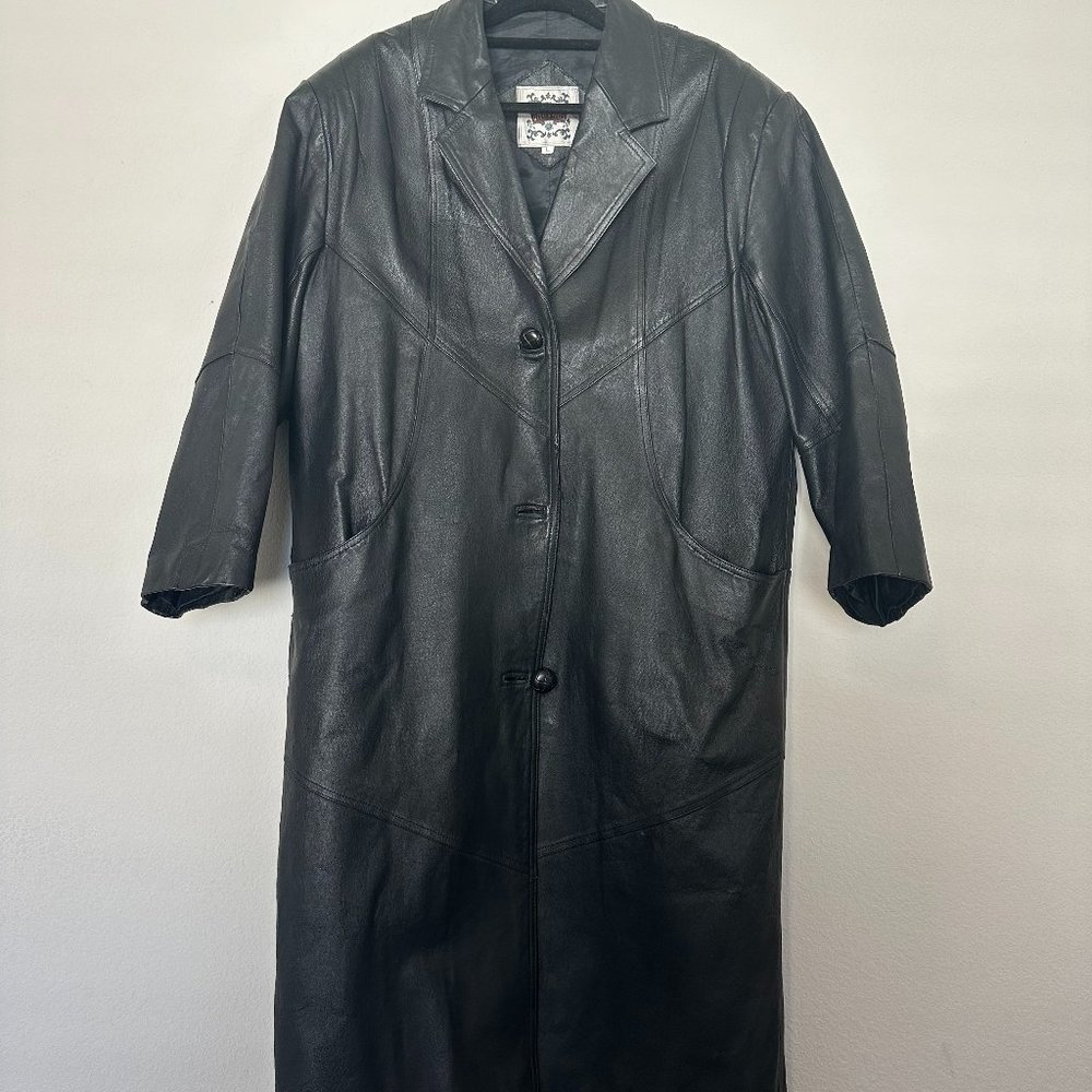 Vintage Otello Pelle Leather Trench Coat